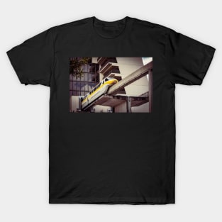 Yellow Monorail Exiting Building T-Shirt